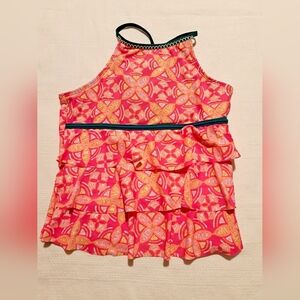 Justice girls size 14 tankini swim top, EUC or better